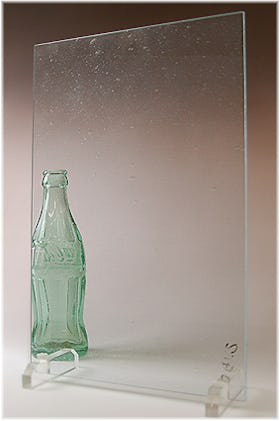 泡入りレトロガラス（泡少なめ） A4サイズガラス