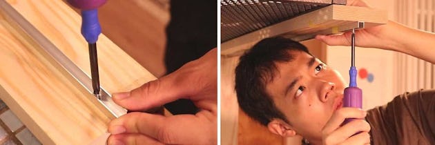 1. コの字アングルを取り付ける