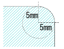 ガラスのカット・加工 - コーナーR加工：丸みの大きさはRで表す
