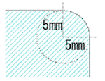 ガラスのカット・加工 - コーナーR加工：丸みの大きさはRで表す