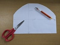 薪ストーブの窓の形に合わせて耐熱ガラスをオーダーサイズで作成 - 曲線がついたガラスの型紙