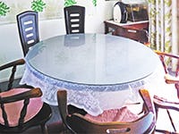 ガラスのカット・加工 - 円形・丸カット：製作例 円形テーブル天板