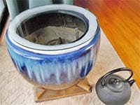 ガラスのカット・加工 - 円形・丸カット:製作例 火鉢のガラス蓋